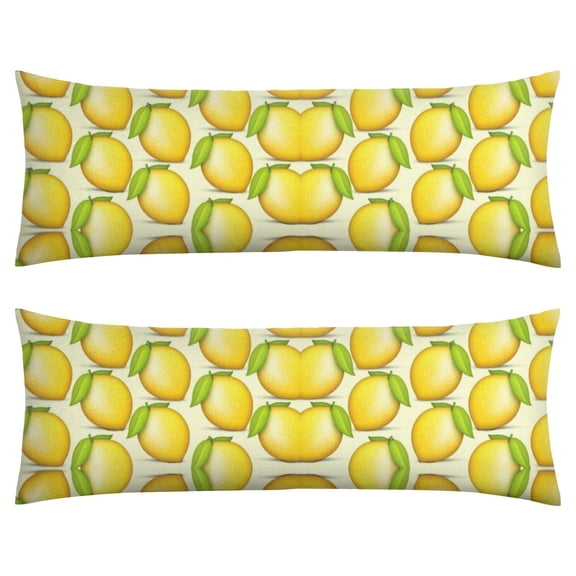 Lemon Print Body Pillow Cover - Soft & Breathable Fabric, Hidden Zipper, 20"x54", Cute Fruit & Floral Design - Perfect Gift for Lemon Lovers, Summer Decor, Side Sleepers & Pregnancy Support