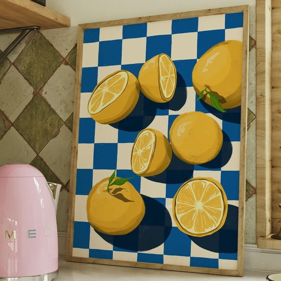 Lemon Print, Fruit Market Print, Trending Art Print, Abstract Wall Art, Botanical Poster, Lemon Illustration, Print Kitchen Art UNFRAMED PAPER POSTER, Home Decor, Vintage Gift, Living Room Dercor