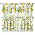 thumbnail image 1 of Lemon Print Kitchen Curtain and Valances Set 3 Piece Washable Blackout Curtain Valances for Living Room/Bedroom Decor Small Window Curtains Panels Farmhouse Style, 1 of 1