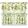 thumbnail image 1 of Lemon Print Kitchen Curtain and Valances Set 3 Piece Washable Blackout Curtain Valances for Living Room/Bedroom Decor Small Window Curtains Panels Farmhouse Style, 1 of 5