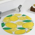 thumbnail image 1 of Lemon Print Lemon Leaves Round Carpet Circle Rug Outdoor Patio Area Rug Washable Large Area Rugs Hallway Room Decor Fitness Mats, 1 of 8