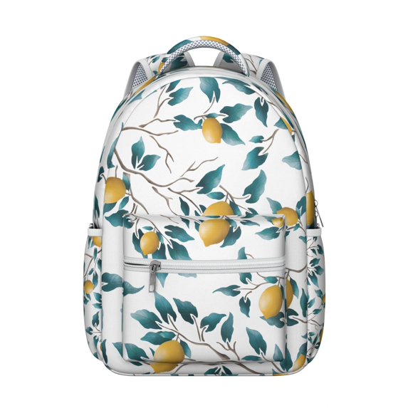 Lemon Print Notebook Backpack - Durable School Bookbag for High School & University, Spacious & Lightweight Laptop Bag, Great Gift Idea