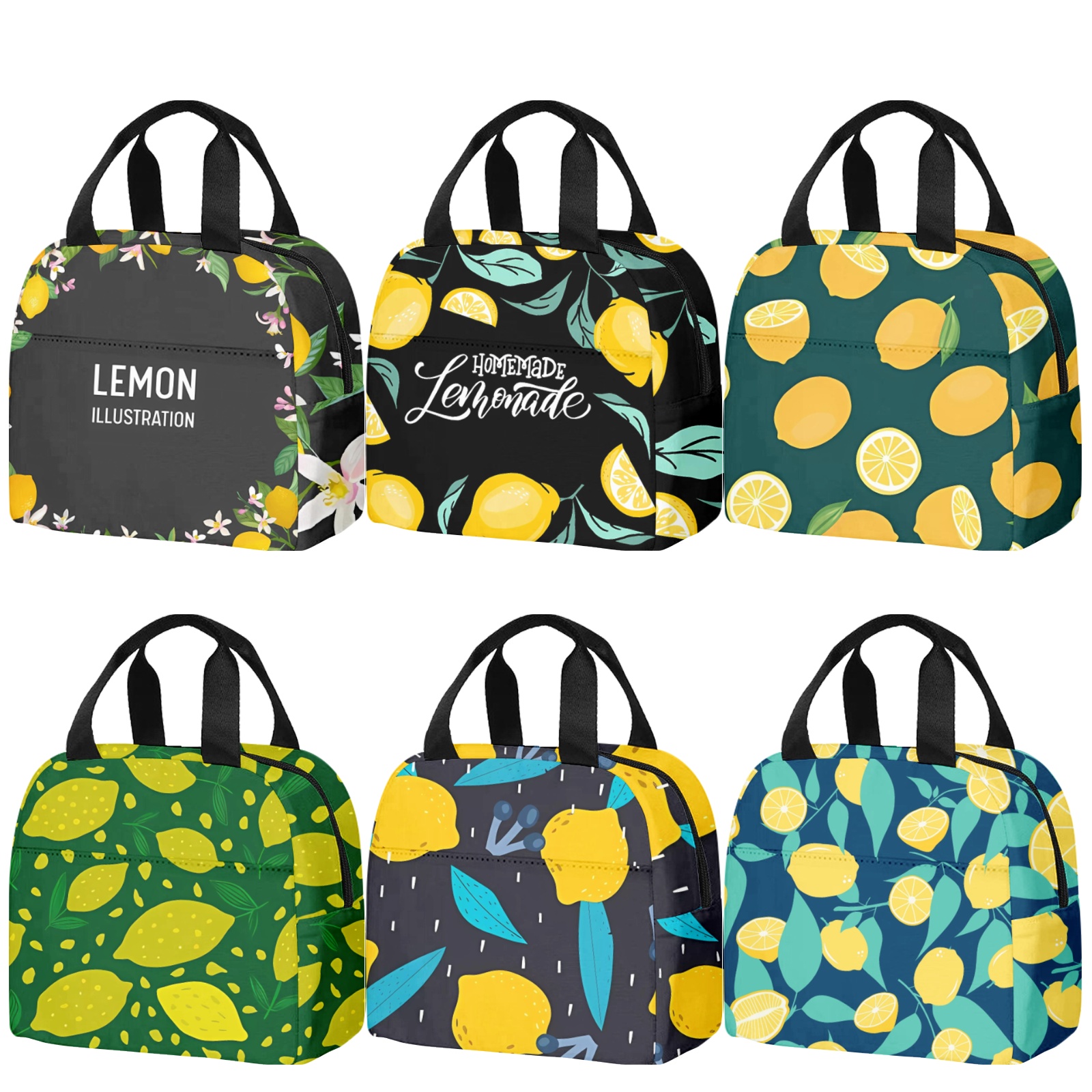 Lemon Print Novelty Lunch Bags Lunch Boxes for Men (Style 6)