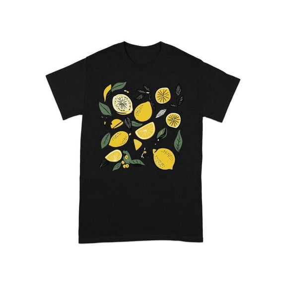 Lemon Print T-Shirt, Cottagecore Aesthetic Tee, Botanical Shirt, Summer Graphic Tee, Lemon Slice Top, Nature Inspired T-Shirt