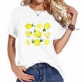 thumbnail image 1 of Lemon Print T-Shirt, Cute Lemons Short Sleeve Casual T-Shirt, Adult Women'S 'S Sizes, Handmade Clothing, Gift For Lemon Lovers, 1 of 5