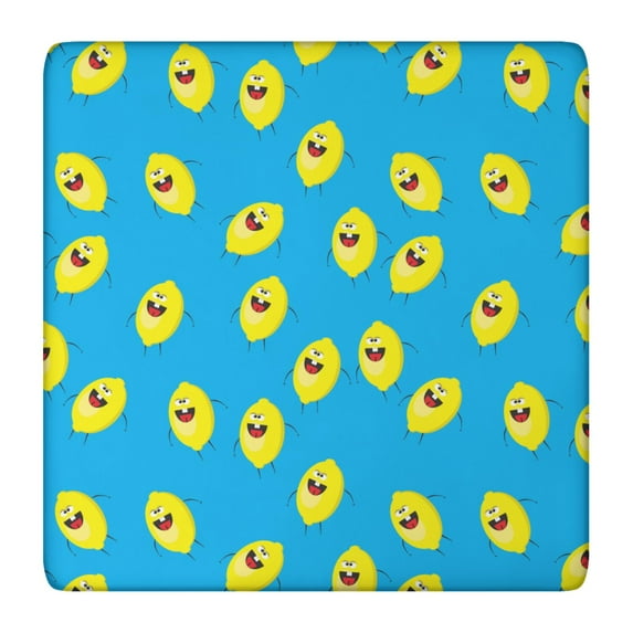 Lemon Print Tablecloth Bright Yellow Fruit and Fresh Floral Pattern for Summer Kitchen Decor