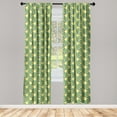 thumbnail image 1 of Lemon Print Window Curtains, Vintage Design Citrus Fruit Pattern Repetitive Garden Inspired Art, Lightweight Decor 2-Panel Set with Rod Pocket, Pair of - 28"x95", Fern Green and Yellow, by Ambesonne, 1 of 3