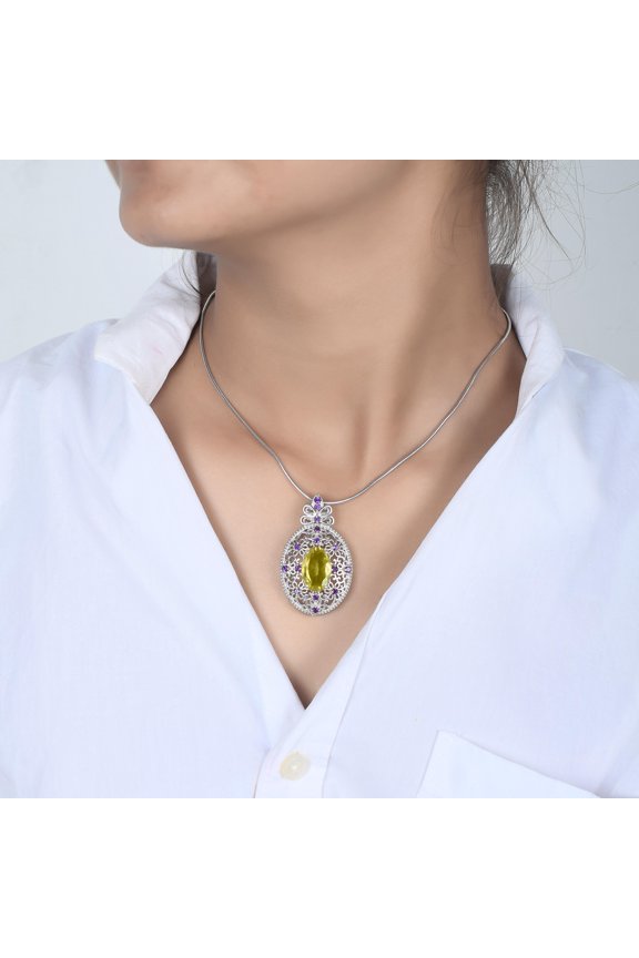 Lemon Quartz Gemstone Pendant