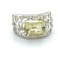 thumbnail image 1 of Genuine Lemon Quartz Ring Green Jewelry for Women 2.40 Carats Girlfriend Birthday Gifts, 1 of 14