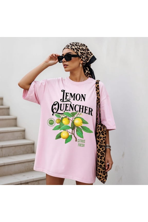 Lemon Quencher Graphic Tee, Vintage Style Fresh Fruit Shirt, Trendy Farmers Market Apparel, Weekend Vibes Outfit, Citrus Fruit Clothing Unisex S-5XL Hot Trending Shirt