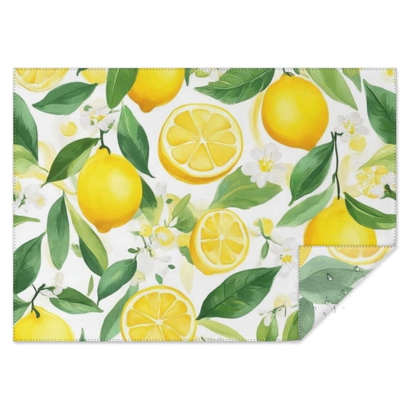 Lemon Rectangle Tablecloth 60"x84",Waterproof Polyester Rectangle Table Cloth, Wipeable Spillproof Polyester Tablecloth for Dining, Camping, Indoor and Outdoor
