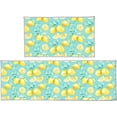 thumbnail image 1 of Lemon Retro 2 Piece Kitchen Mat Set, Rustic Non-Slip Anti-Fatigue Standing Mats, Turquoise Comfort Throw Rug for Kitchen Laundry Office, 17"x29"+17"x47", 1 of 6