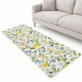 Lemon with Runner Rug 2.6'x8', Green Leaf Blooming Floral Botanical ...
