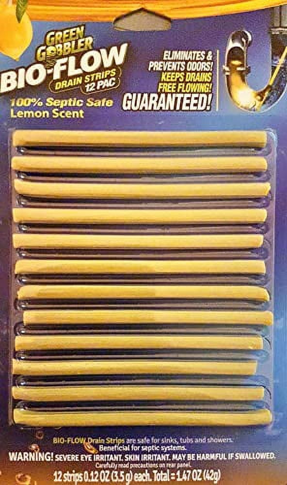 Lemon Scent BIOFlow Drain Strips Drain Cleaner & Deodorizer