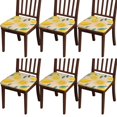 thumbnail image 1 of Lemon Seat Covers for Dining Room Chairs Set Of 6,Stretch Printed Washable Chair Seat Cover with Elastic Ties and Button,Removable Waterproof Couch Cushion Covers, 1 of 6