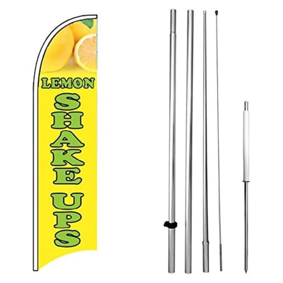 Lemon Shake UPS Windless Swooper Flag Kit Banner Sign yb-h