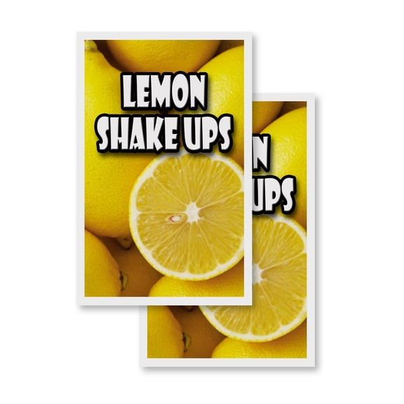 Lemon Shake Ups (2-PACK) 24" x 36" Vinyl Decals | Sign Insert Peel & Stick Decals Stickers Window Signs