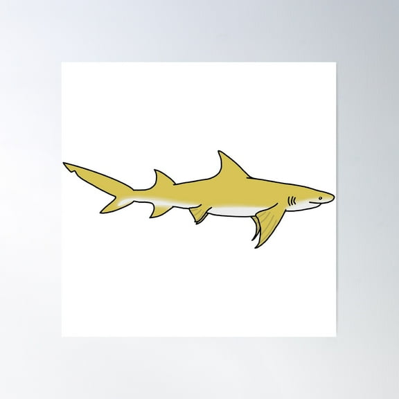 Lemon Shark Poster Wall Art, Modern Wall Decor For Living Room Bedroom, 12x18 UNFRAMED
