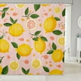 thumbnail image 1 of Lemon Shower Curtain Kids Cartoon Lemon Fabric Shower Curtain Citrus Bathroom Waterproof Accessories with 12 Hooks for Women Men Yellow Pink Curtains,72x72 Inches, 1 of 6