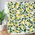 thumbnail image 1 of Lemon Shower Curtain Sets Green Leaves Plant Design Shower Curtain Modern Minimalistic Bathtubs Bathroom Decoration Curtain 72"×72" with 12 Hooks Waterproof Washable Bathroom Accessories, 1 of 5