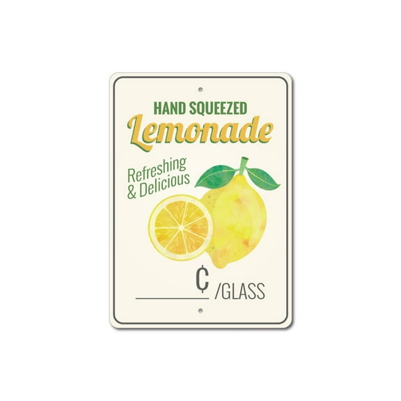 Lemon Sign, Lemon Decor, Lemonade Sign, Lemonade Stand Sign, Lemonade Decor, Lemon Kitchen Decor, Lemon Aluminum Sign - 4x18 inches