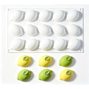 Lemon Silicone Molds, 15-Cavity 3D Lemon Molds - Non-Stick Baking Pan for Chocolate, Jelly, Fondant & More