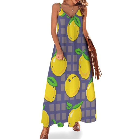 Lemon Sleeveless Dress Dresses Summer Elegant Dresses for Women Long Dress