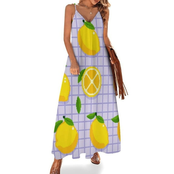 Lemon Sleeveless Dress Dresses Summer Elegant Dresses for Women Long Dress