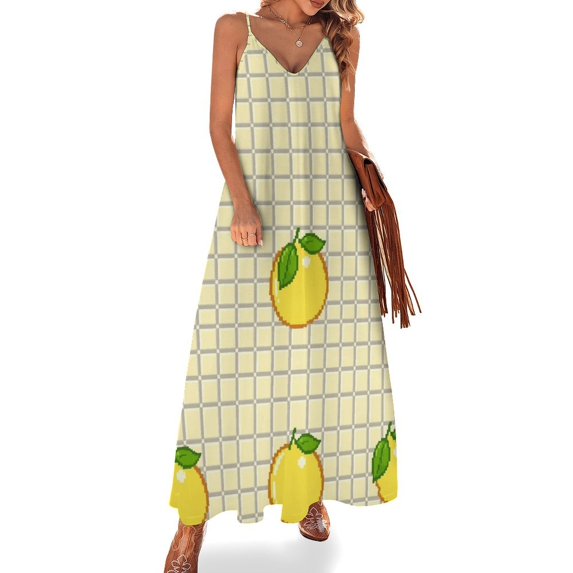 Lemon Sleeveless Dress Evening Dresses Luxury Dresses Summer Dress Women 2025 Women's Summer Long Dress