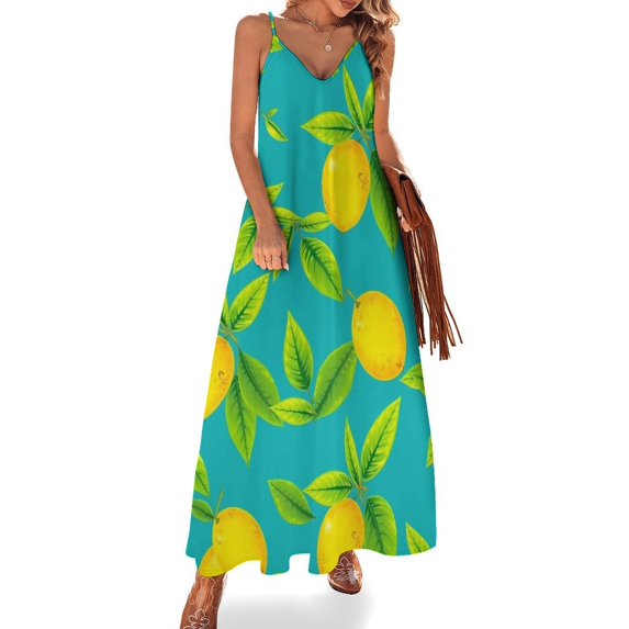 Lemon Sleeveless Dress Evening Dresses Luxury Dresses Summer Dress Women 2025 Women's Summer Long Dress