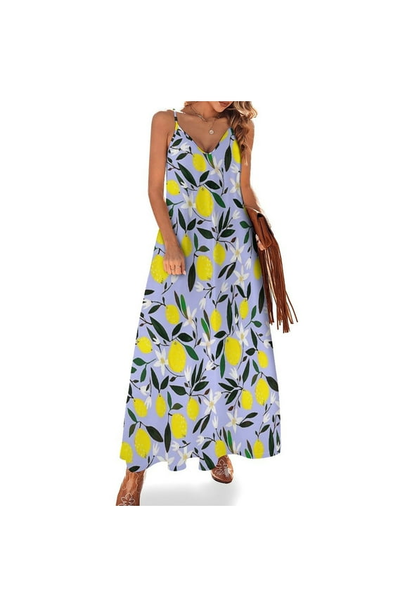 Lemon Sleeveless Dress Woman Fashion Long Dresses Women's Summer Suit Dress Summer 2025 Women