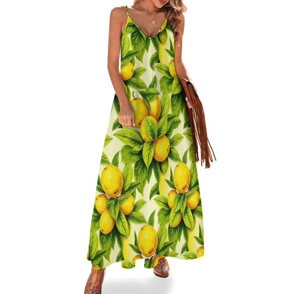 Lemon Sleeveless Dress Woman Fashion Long Dresses Women's Summer Suit Dress Summer 2025 Women