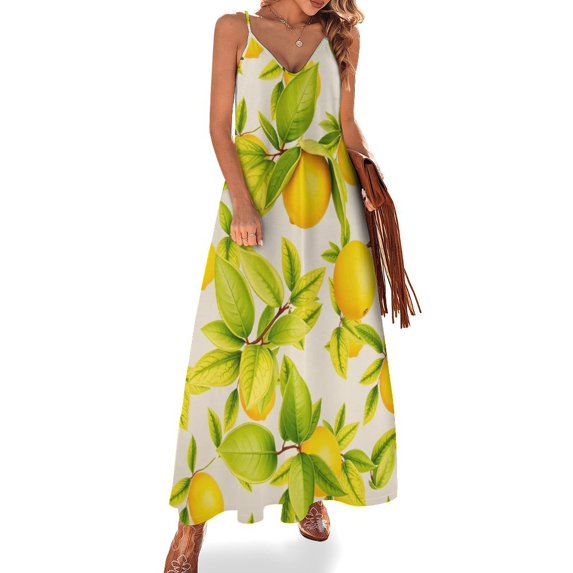 Lemon Sleeveless Dress Woman Fashion Long Dresses Women's Summer Suit Dress Summer 2025 Women
