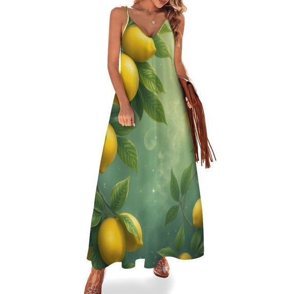 Lemon Sleeveless Dress Woman Fashion Long Dresses Women's Summer Suit Dress Summer 2025 Women