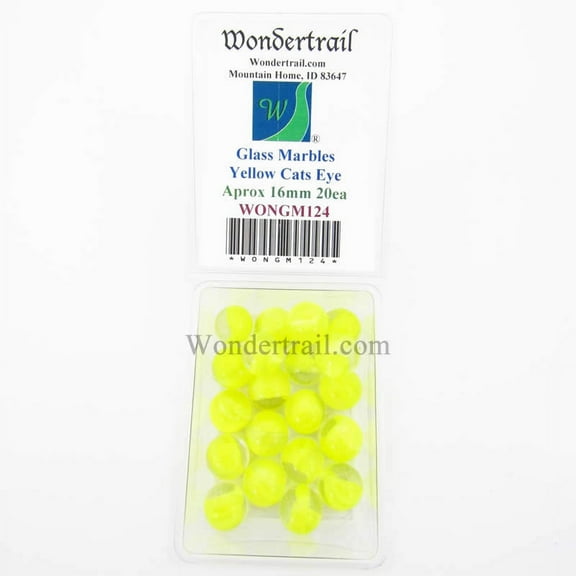 Lemon Slice Cats Eye 16mm Glass Marbles Pack of 20 Wondertrail