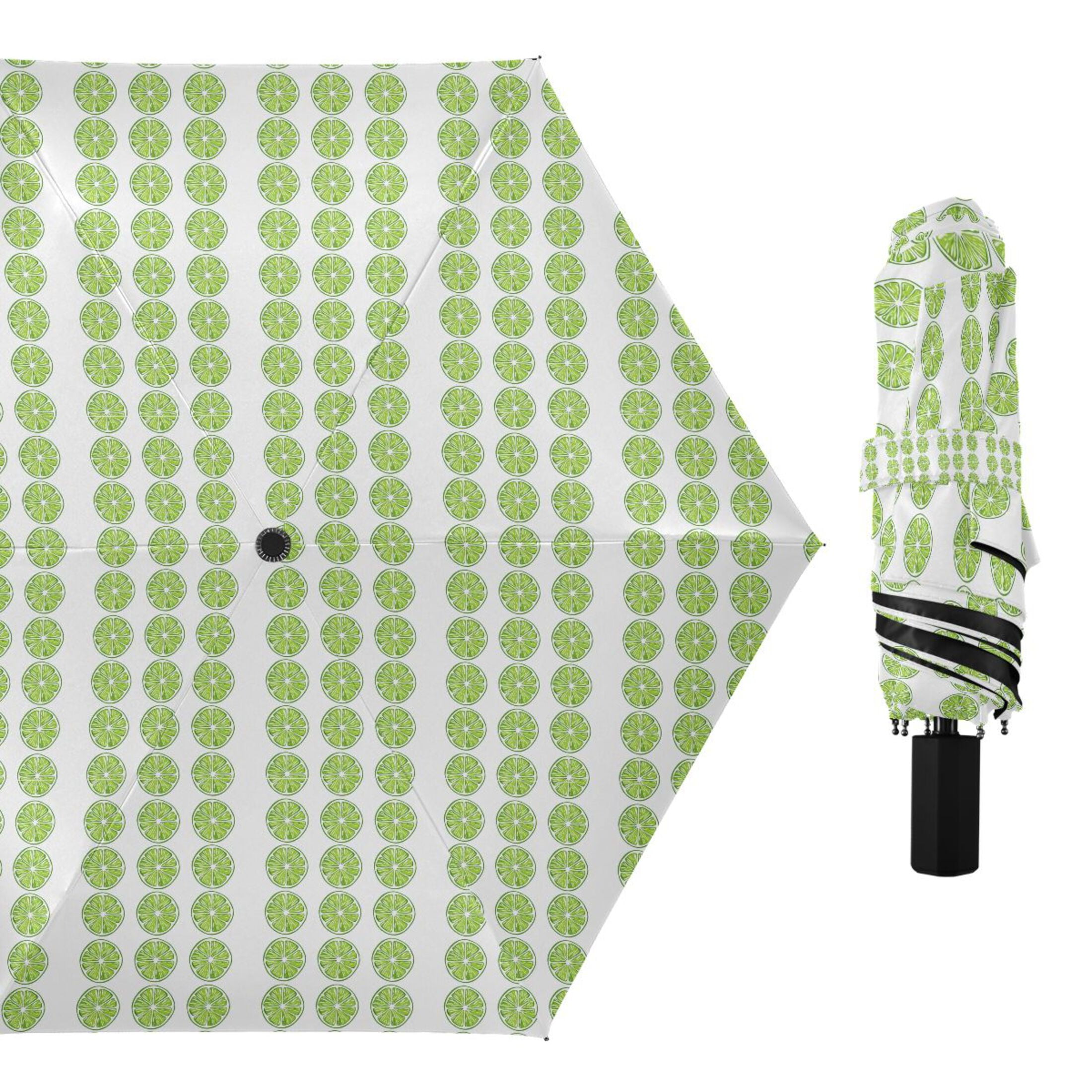 Lemon Slice Compact Sun Umbrella Windproof Travel Umbrellas for Rain Strong Portable UV Protection