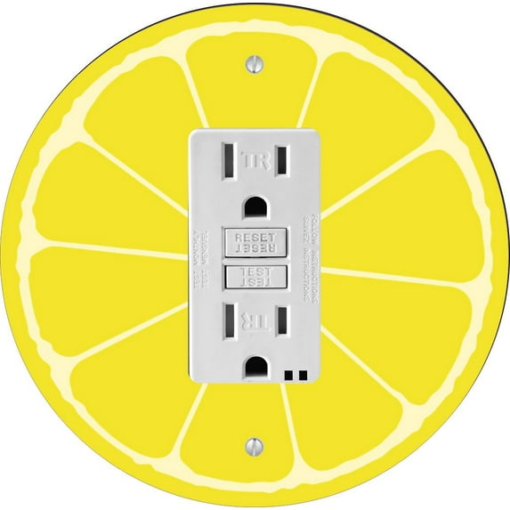 Lemon Slice Design - Round Light Switch Plate Cover - GFI