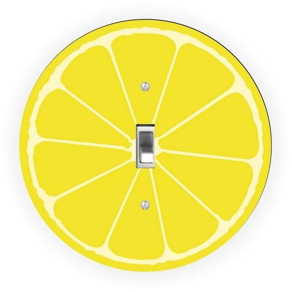 Lemon Slice Design - Round Light Switch Plate Cover - Single Toggle