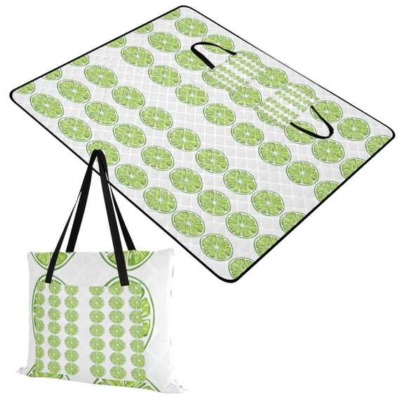 Lemon Slice Extra Large Picnic Beach Blanket Waterproof Sand Proof Portable Outdoor Mat 60x80