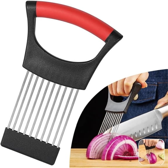 Lemon Slicer Cutter, Food Vegetable Chopper Assistant Tool for Meat, Potato and Tomato (Red, 1PCS)