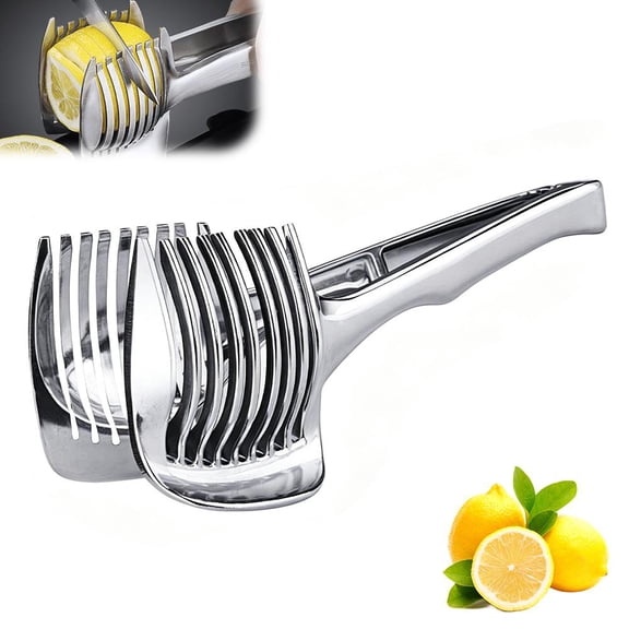 Lemon Slicer, Handheld Even Slicing Guide Cutter Tools,for Round Fruit Multi Gadgets and Veggies, Kitchen Cutting 2pack