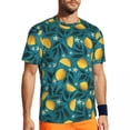 thumbnail image 1 of Lemon Slices Gym T Shirt Blue Stripes Print Harajuku T Shirts Men Streetwear Tee Shirt Bea, 1 of 5
