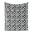 thumbnail image 1 of Lemon Soft Flannel Fleece Blanket, Hand Drawn Fruit Branches with Leaves Freshness Juicy Sketch Illustration, Cozy Plush for Indoor and Outdoor Use, 70" x 90", Dark Taupe Grey White, by Ambesonne, 1 of 5