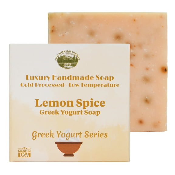 Lemon Spice 5 Oz Greek Yogurt Soap Bar - Essential Oil Natural Soaps- Great as Anniversary Wedding Gifts - Falls River Soap Company