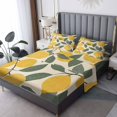 Lemon Split King Sheets Sets For Adjustable Bed, Fruit Bedding Sheets