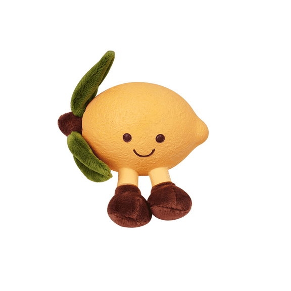 Lemon Squeaky Dog Toy - Latex & Plush Puppy Chew Toy for Small/Medium Dogs, Non-Toxic Interactive Toy for Teething, Boredom Relief & Dental Cleaning, Durable Pet Play Toy