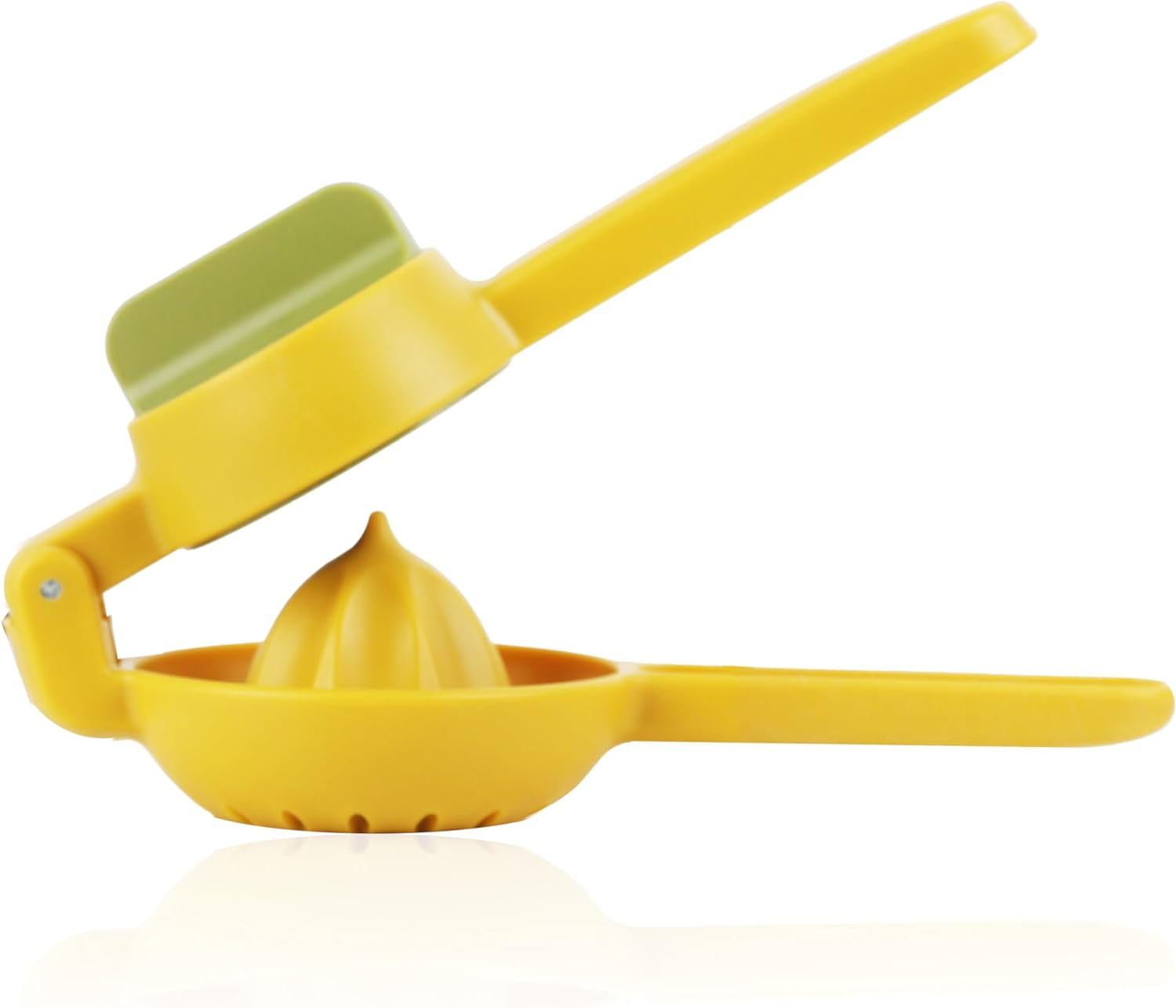 Yellow and Green Manual Citrus Juicer with 360° Rotating Design