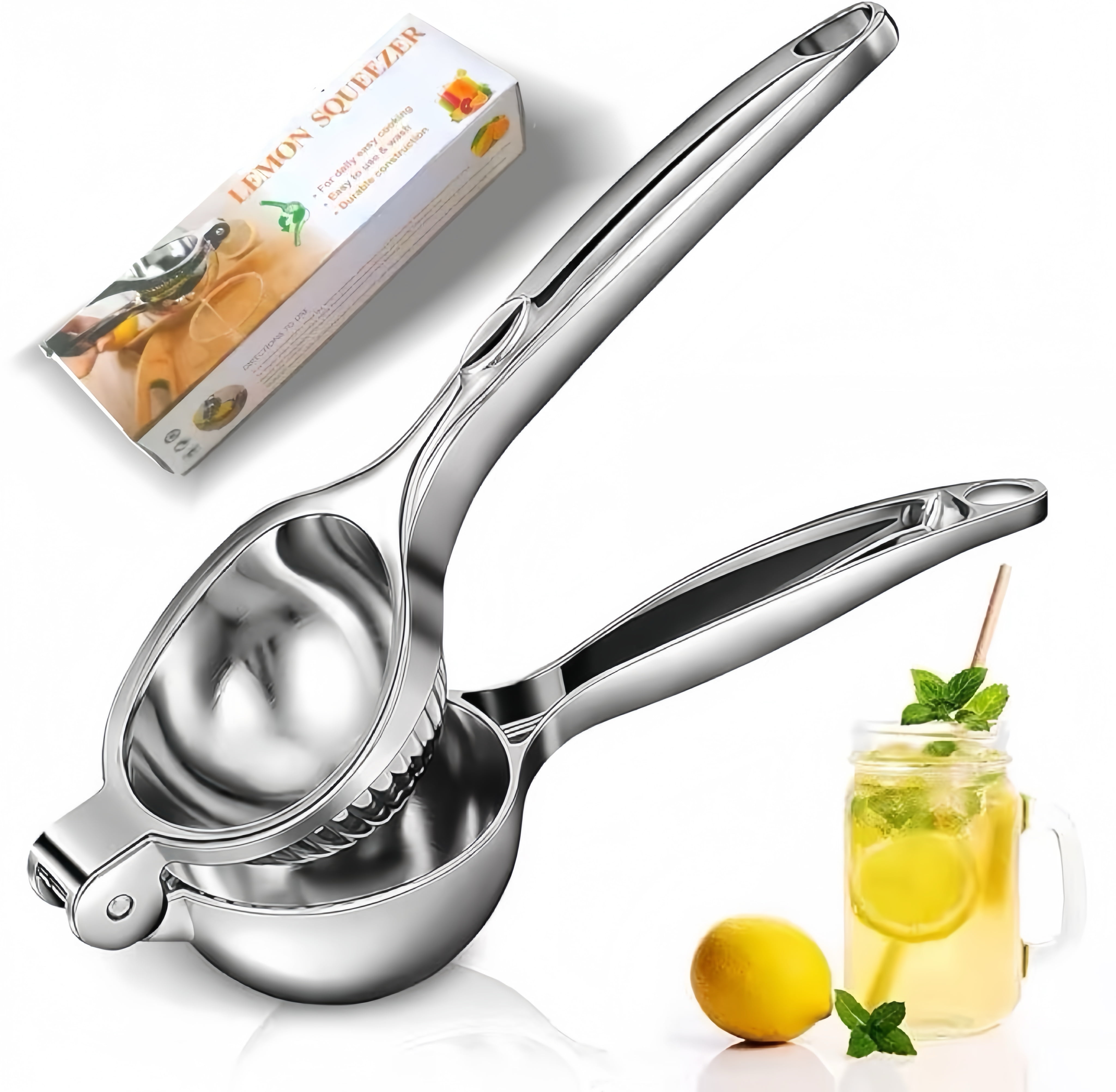 Lemon Squeezer, Large lemon juicer Heavy Duty lemon juicer, Metal Hand Press Citrus Juicer, Lime Squeezer Bar Tool, Manual Citrus Press