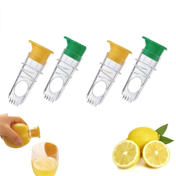 Lemon Squeezer,QZS Reusable Manual Juice Extractor,4pcs Easy-To-Use Manual Lemon Juicer for Cocktails and Beverages,1.37x3.14In,4pack