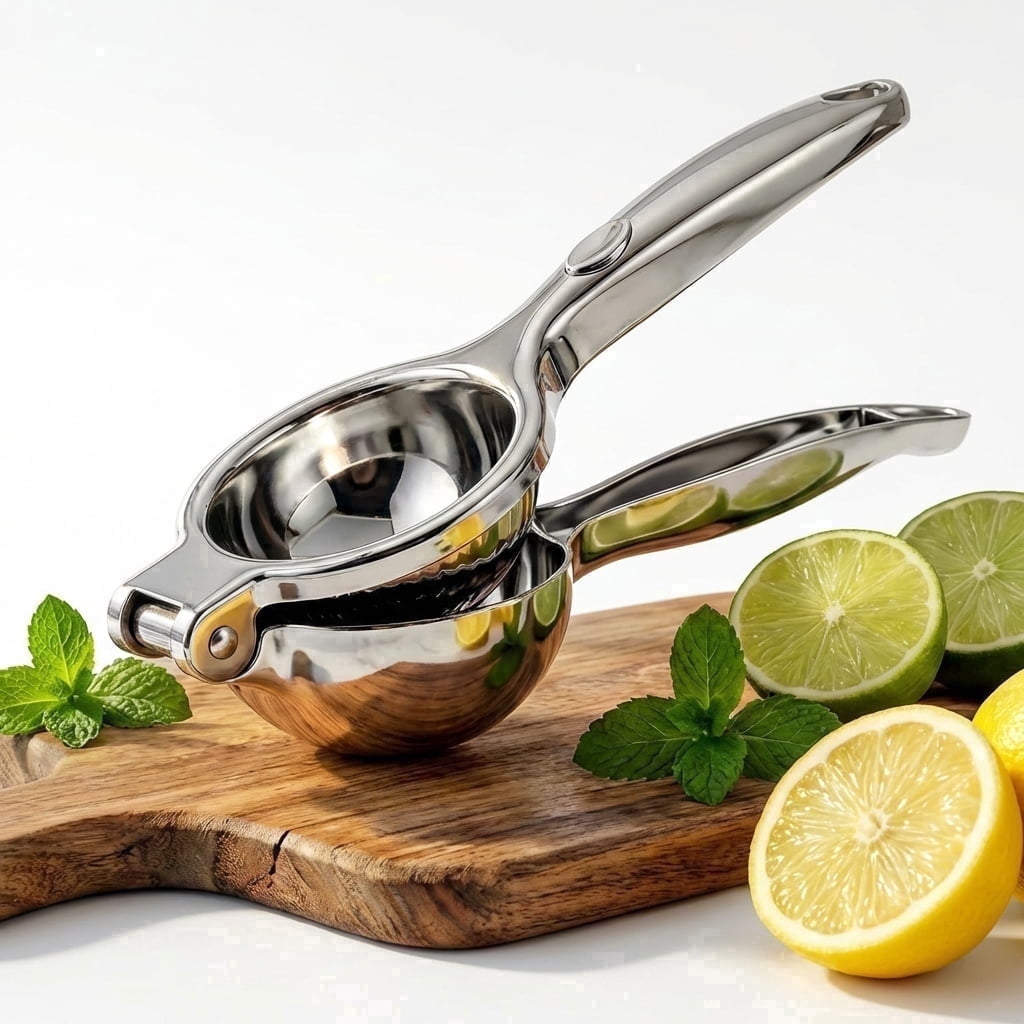 Lemon Squeezer Stainless Steel, Manual Citrus Press Lemon Lime Squeezer,Metal Lemon Squeezer,Lemon Lime Orange for Kitchen Home Bar, 1 Pack